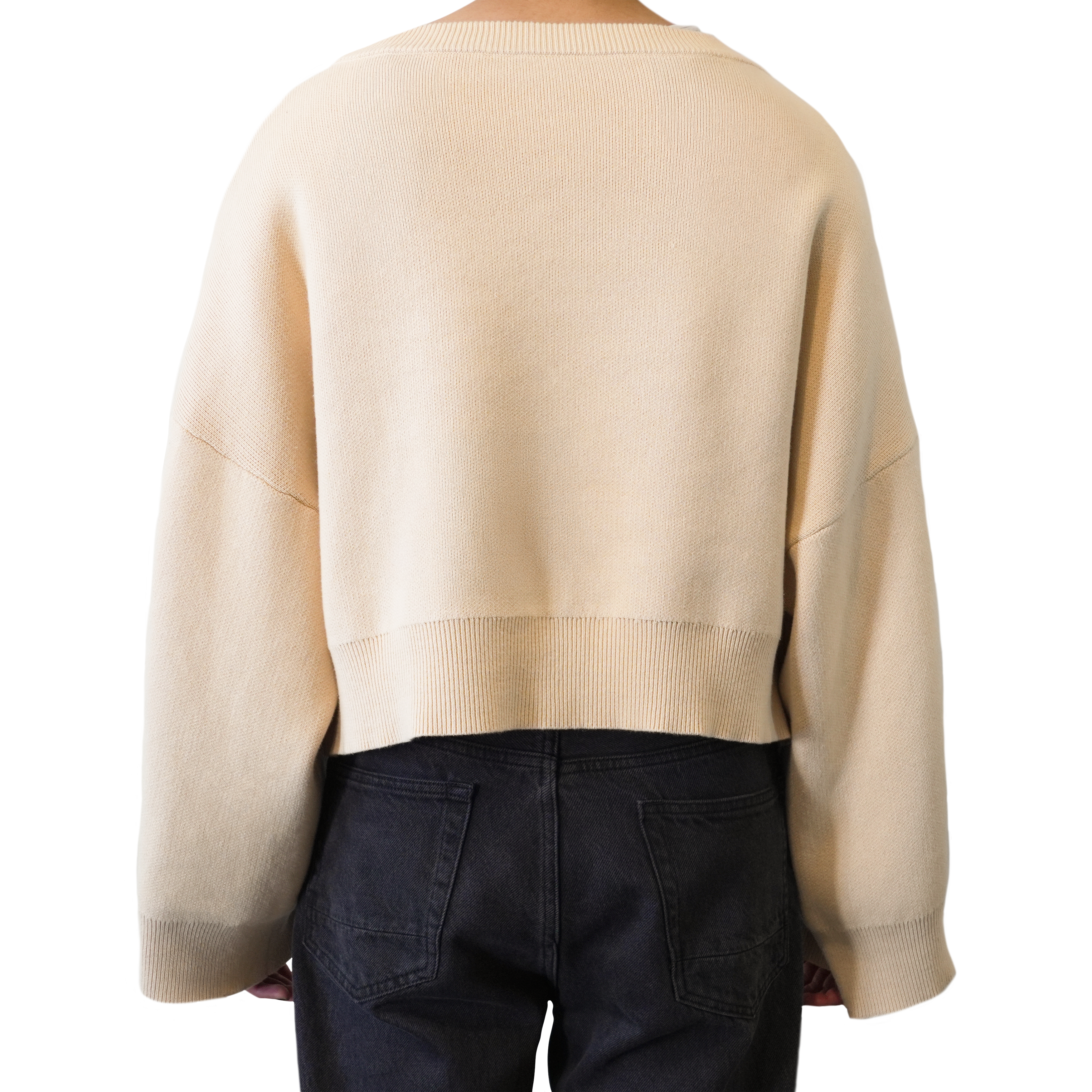 "IVORY PX BOX CROP KNIT"